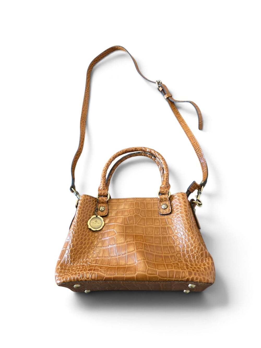 Patricia Nash Norcia Medium Satchel Croc Embossed Leather 10th Anniversary Bag - Picture 13 of 15